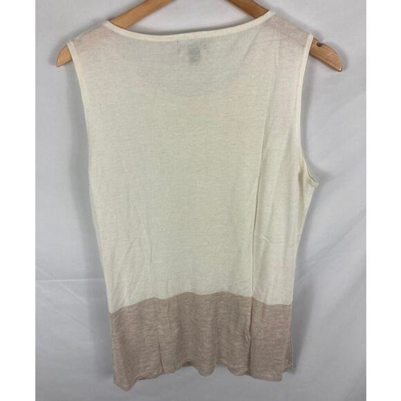 Ronen Chen Linen Blend Ivory White Tan Tank Size 3 / US 10 - Picture 6 of 6